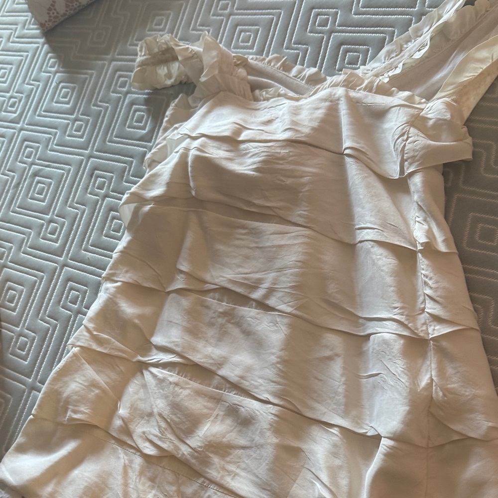 Chic Cream Ruffle Mini Dress - Picture 6 of 6